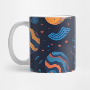Starry Night Planet Pattern Design for Space Lovers Mug